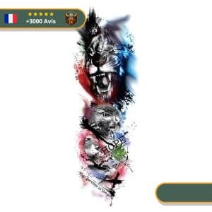 Tatouage Temporaire Viking<br> Loup Fenrir et Aigle Hræsvelg