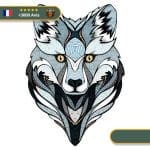 Tatouage Temporaire Viking<br> Loup Scandinave Face Argentée