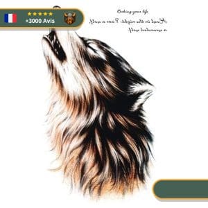 Tatouage Temporaire Viking<br> Loup Scandinave Fenrir Hurlant