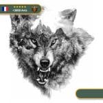 Tatouage Temporaire Viking<br> Loup Scandinave Fenrir Menaçant