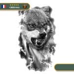 Tatouage Temporaire Viking<br> Loup Scandinave Fenrir Provoquant