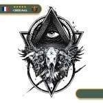 Tatouage Temporaire Viking<br> Œil d'Odin et Crâne de Cerf