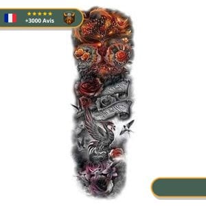 Tatouage Temporaire Viking<br> Ragnarok et Yggdrasil en Flammes