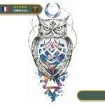 Tatouage Temporaire Viking<br> Sagesse de l'Hibou Scandinave