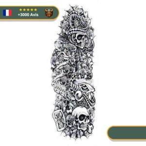 Tatouage Temporaire Viking<br> Serpent Jörmungand Répand la Mort
