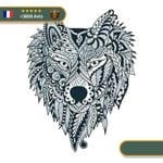 Tatouage Temporaire Viking<br> Tête du Loup Fenrir