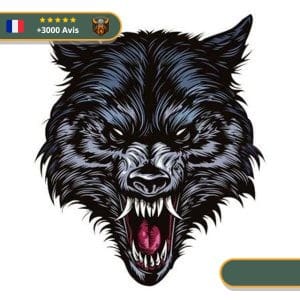 Tatouage Temporaire Viking<br> Tête du Loup Fenrir en Colère
