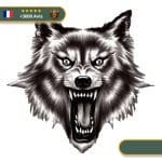 Tatouage Temporaire Viking<br> Tête du Loup Fenrir en Fureur
