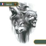 Tatouage Temporaire Viking<br> Têtes des Loups Fenrir Skoll et Hati