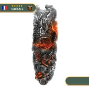 Tatouage Temporaire Viking<br> Valkyrie Affrontant le Dragon Fáfnir