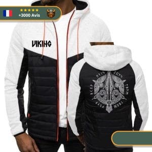 Veste Viking Symboles d'Odin blanc et noir