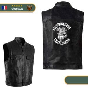 Veste Viking en cuir Fils d'Odin