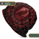 Bonnet Corbeau Viking | Rouge et Noir