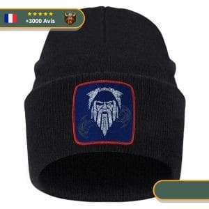Bonnet Guerrier Borgne | Noir et rouge