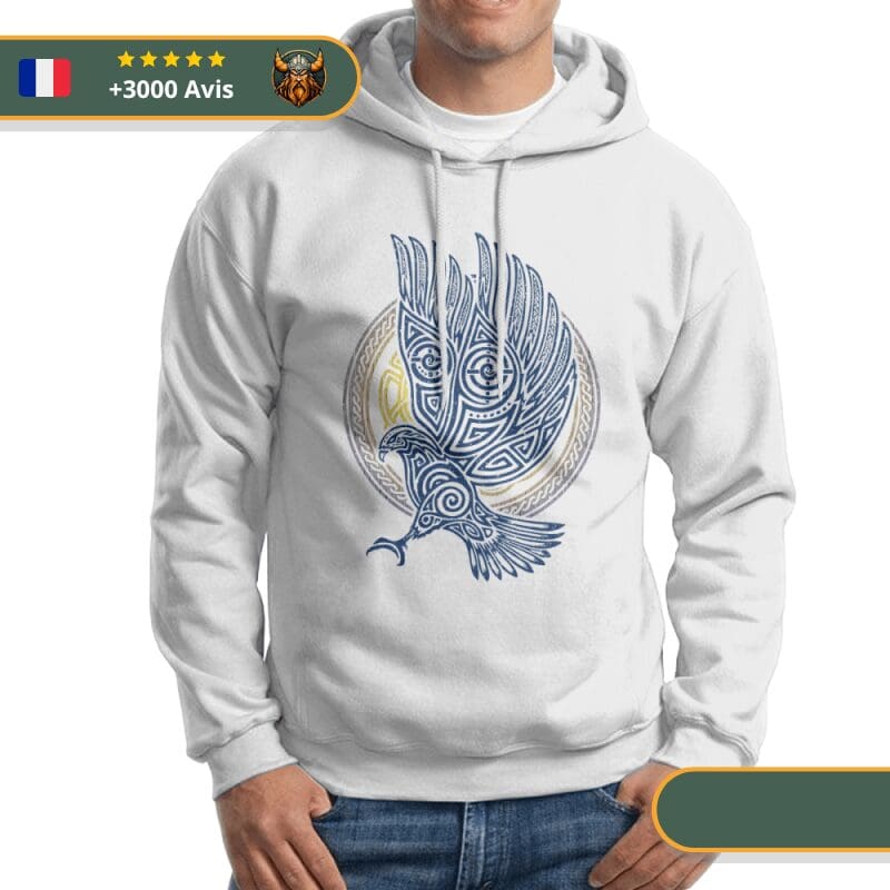 Sweat-shirt à capuche Aigle de sang Viking Shop