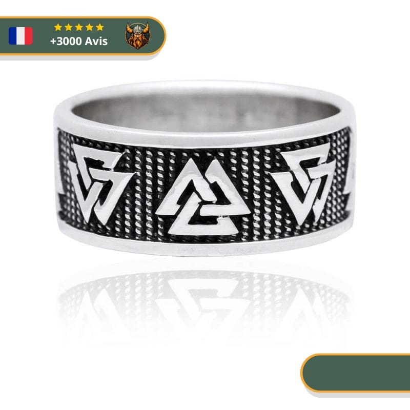 Anneau Symbole Valknut | Argent Viking-Legends.com