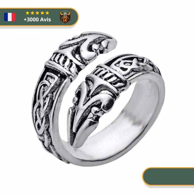 Anneau Viking Hugin et Munin