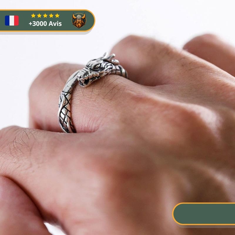 Bague Serpent Jormungand | Argent – Image 4