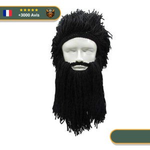 barbe viking perruque noir