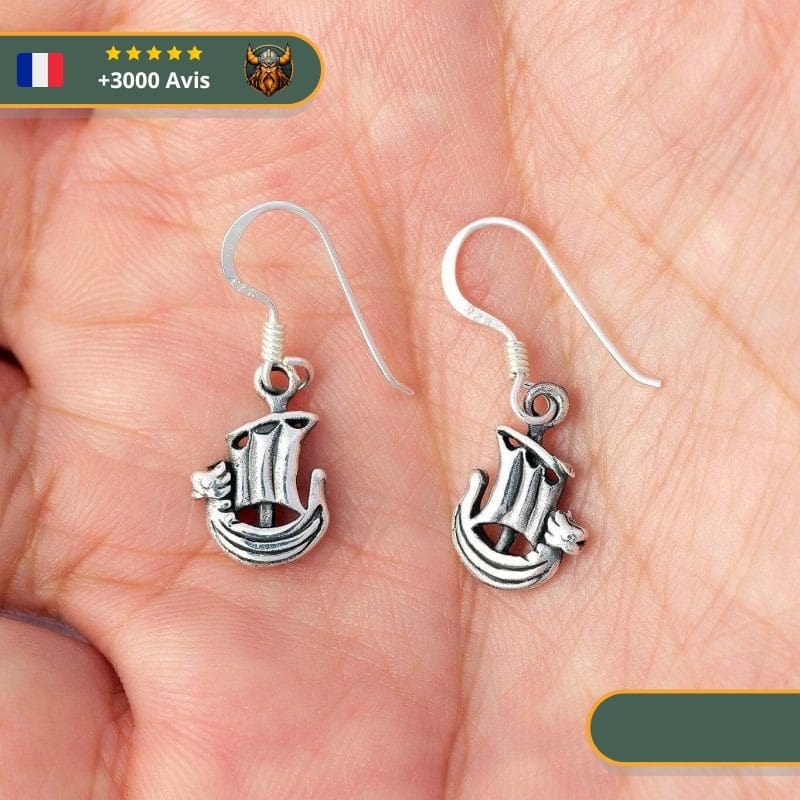 Boucles D'Oreilles Drakkar Viking | Argent – Image 2