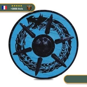 Bouclier Viking Ouroboros bleu