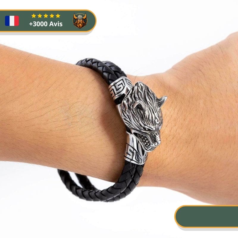 Bracelet Viking Tête De Loup Fenrir | Argent – Image 5
