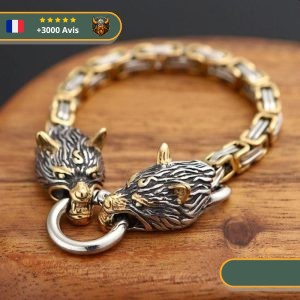 Bracelet Loup géant doré Fenrir