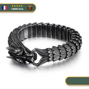Bracelet Serpent Jormungand qui se mord la queue couleur Carbone