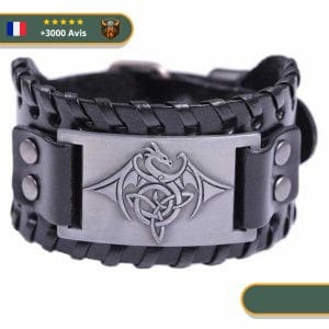 Bracelet Viking Dragon de Feu en Argent