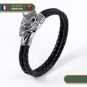 Bracelet Viking Tête De Loup Fenrir | Argent