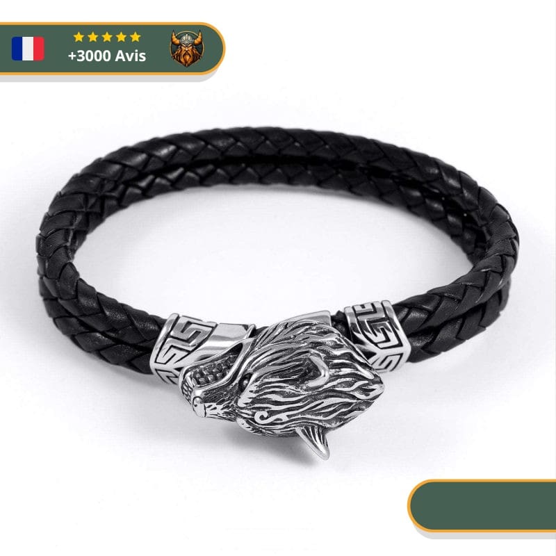 Bracelet Viking Tête De Loup Fenrir | Argent – Image 3