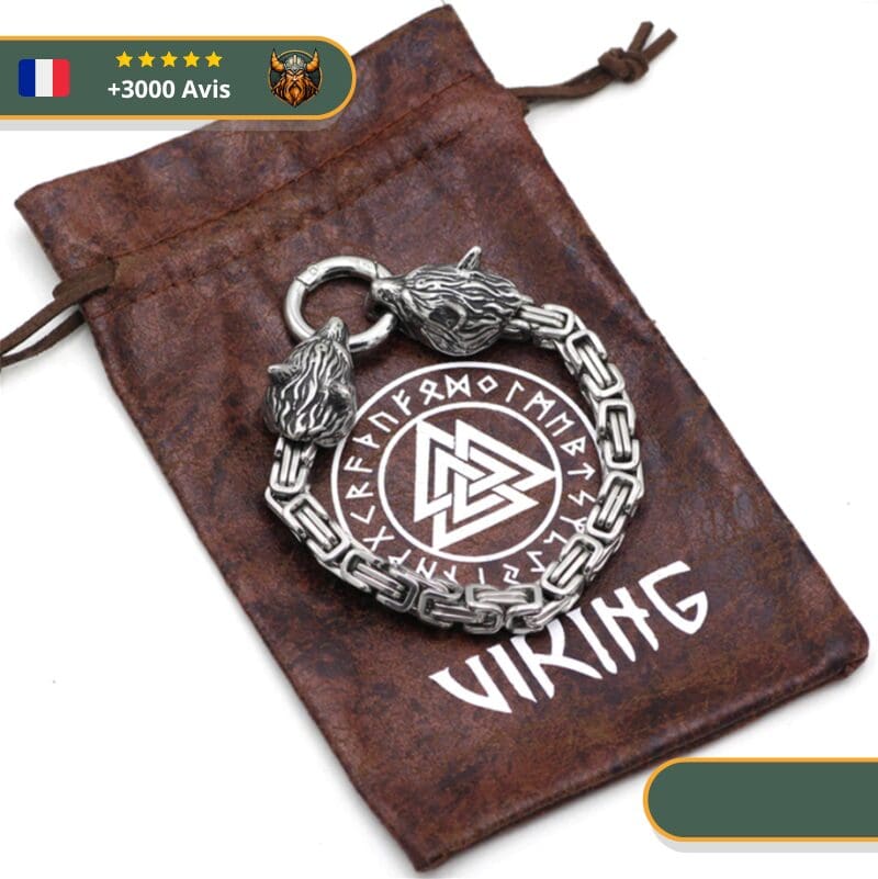 Bracelet Fenrir argent avec pochette