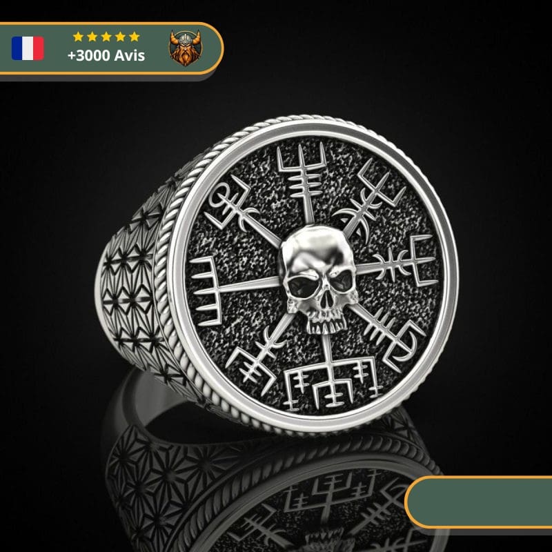 Bague Tête de Mort Viking (Argent)