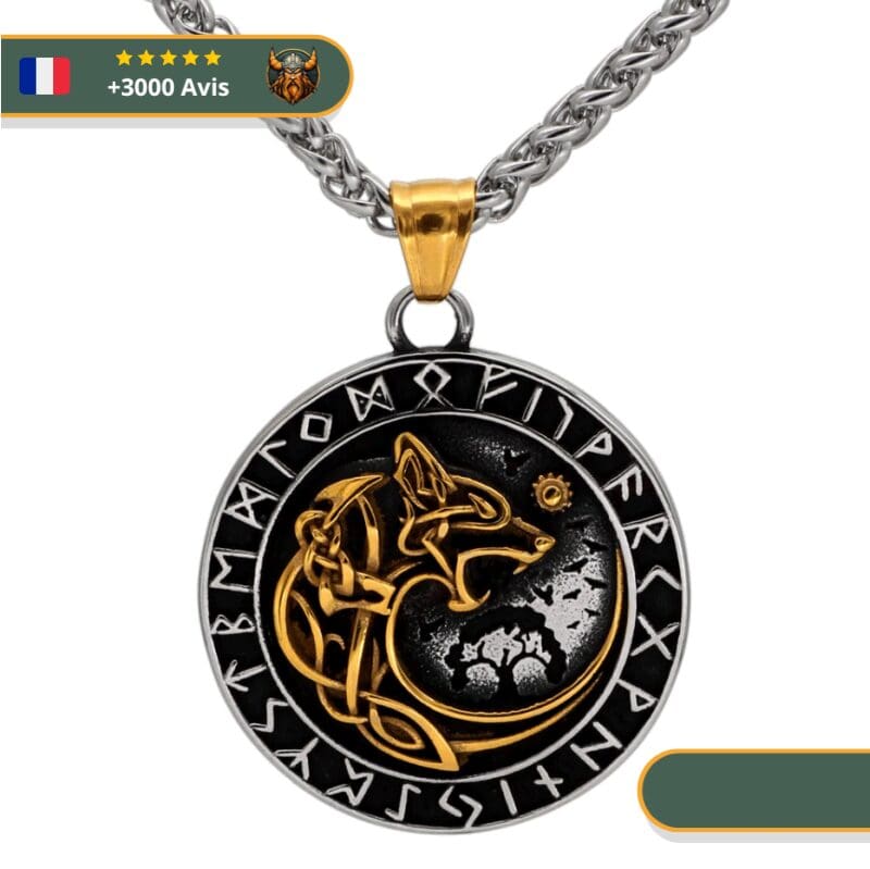Collier Viking Loup Fenrir