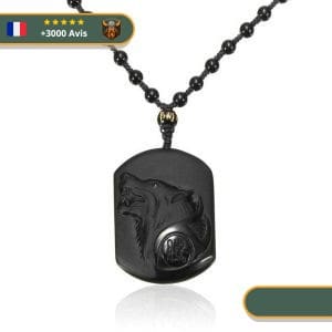 Collier Loup Obsidienne