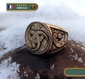 Bague Viking Triple Corne d'Odin