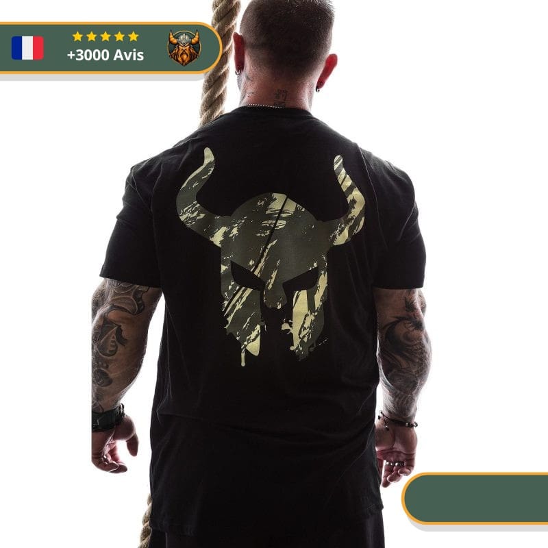 T-shirt musculation Camouflage viking shop