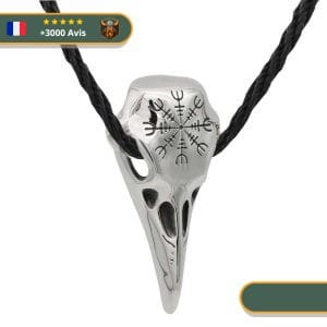 Pendentif Aegishjalmur Pagan Corbeau de Odin