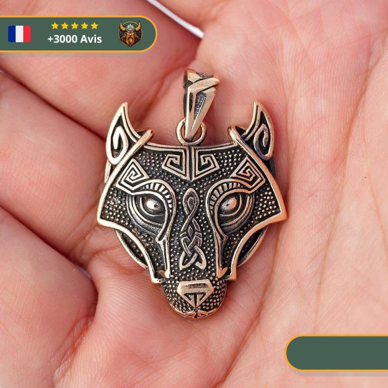 Pendentif Tête De Loup Viking Fenrir | Bronze – Image 3