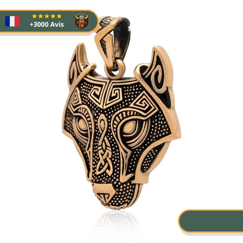 Pendentif Tête De Loup Viking Fenrir | Bronze – Image 2
