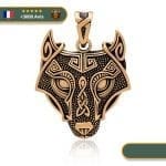 Pendentif Tête De Loup Viking Fenrir | Bronze