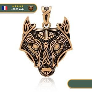Pendentif Tête De Loup Viking Fenrir | Bronze