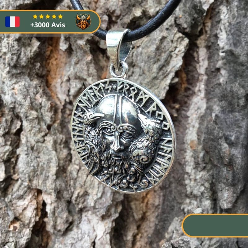 Pendentif Viking Corbeaux D'Odin Runes | Argent – Image 6