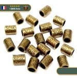 10 Perles Viking gravure spirale