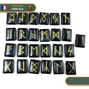 Pierre Viking Runes en Obsidienne (x25)