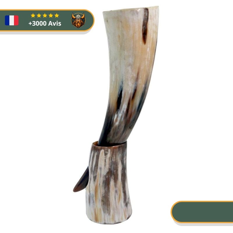 Corne à Boire Viking Clair Avec Socle – Image 4