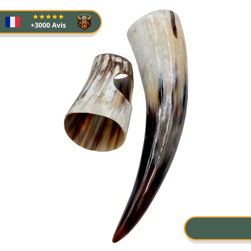 Corne à Boire Viking Clair Avec Socle – Image 3