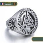 Bague Viking <br>Valknut Et Loup Fenrir</br> Viking Shop