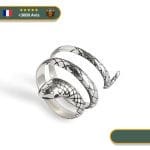 Bague Viking Serpent Jormungand En Argent