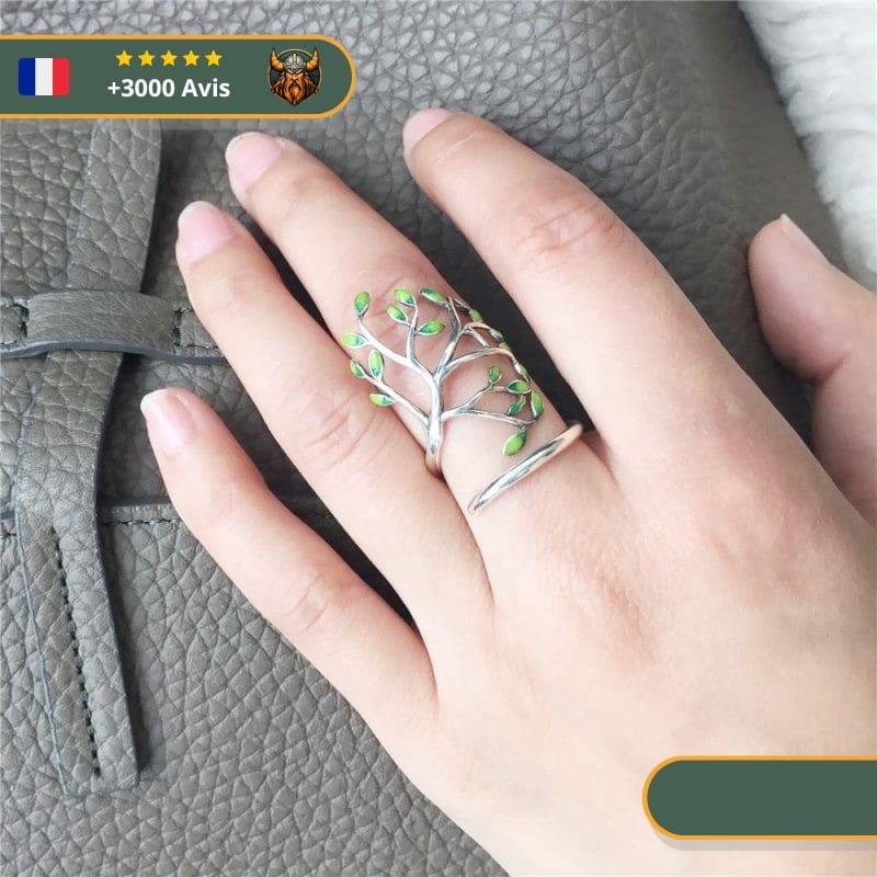 Bague Viking Arbre De Vie Occulte En Argent Brillante – Image 2